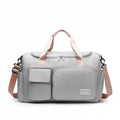 Wholesale Custom Logo Unisex Sport Weekender Overnight Bag Portable Nylon Zipper Closure Travel Tote with Wet Shoe Pocket