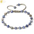 CSJA Crystal Bracelet Healing 6mm Natural Stone Power Gemstone Crystals Bead Tiger Eye Amethyst Braided Bracelets for Women Men
