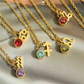 SC New Design Waterproof 18k Gold PVD Stainless Steel Necklace 12 Zodiac Birthstone Pendant Necklace for Women