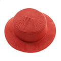Paper Large Brim Summer Women Solid Color Straw Hat Sunproof Foldable Beach Sun Hats Custom Wide Brim Flat Top Straw Hat
