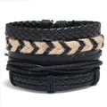 Fashion Leather Jewelry Handmade Hemp Rope Woven Bangle Vintage Ethnic Multilayer Bracelets for Men and Women