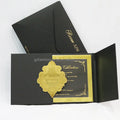 New Arrivals Black Hardcover Clear Acrylic Gold Mirror Acrylic Cards DIY Wedding Invitations Custom Birthday Invitation Cards