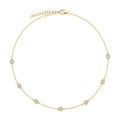 Minimalist Jewelry Classic Popular 18k Gold 90s Bezel Diamond Choker Necklace Women