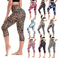 Custom Logo Print Breathable Casual High Waist Soft Spandex/Polyester Capri Leggings for Women Yoga Running Cycling