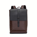 In Stock Men's Vintage PU Leather Laptop Backpack with Zipper Closure and Polyester Lining for Office Computer Use