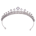 SLBRIDAL Alloy Rhinestone Crystal Zircon Flower Bridal Tiara Princess Crown Wedding Hair Accessories Women Bridesmaids Jewelry