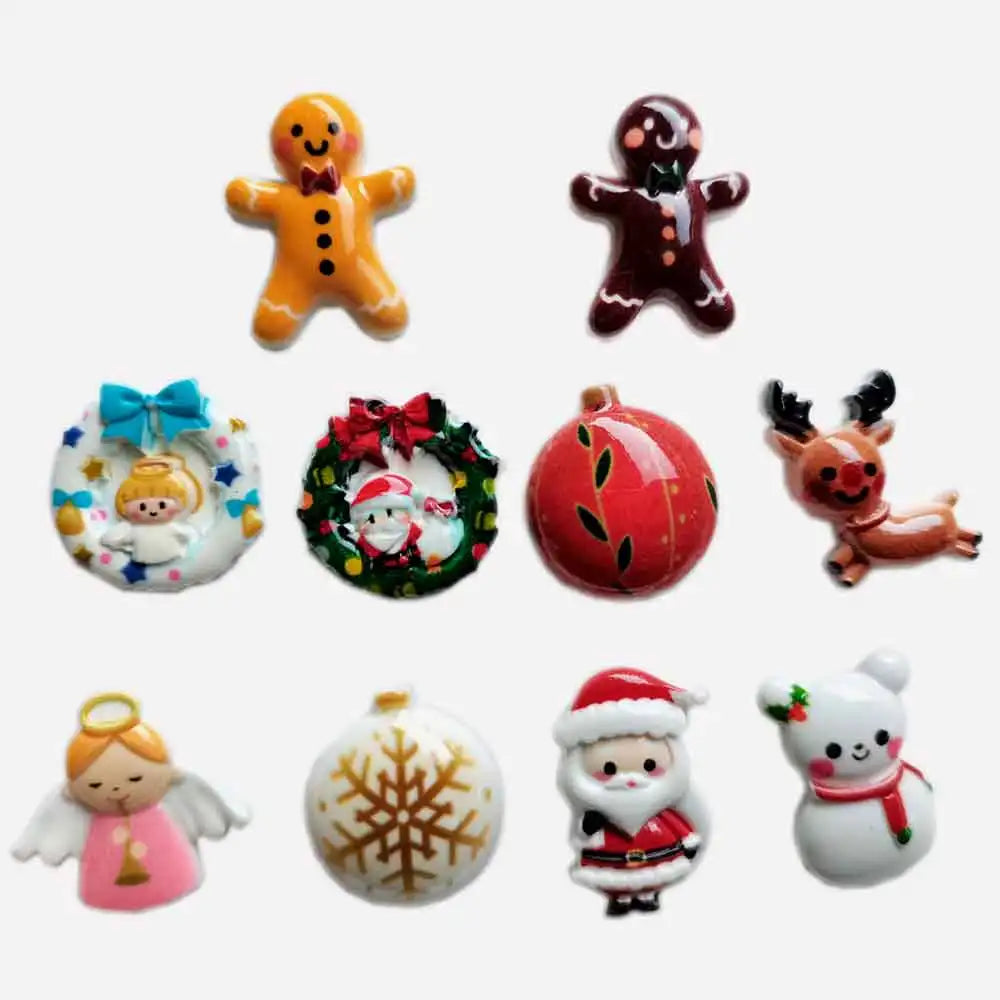 Latest Christmas Decorations Resin Gingerbread Man Flat Back Jingle Bell Accessory Holiday Diy Ornament