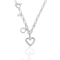OT Buckle Link Chain Infinity Love Heart Pendant for Women Girlfriend Sterling Silver 925 Necklace