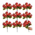 Artificial Geranium Flowers Silk Geraniums Bushes 3D Printing Geraniums for Vase Planter Pot Floral Home Garden Patio Decor