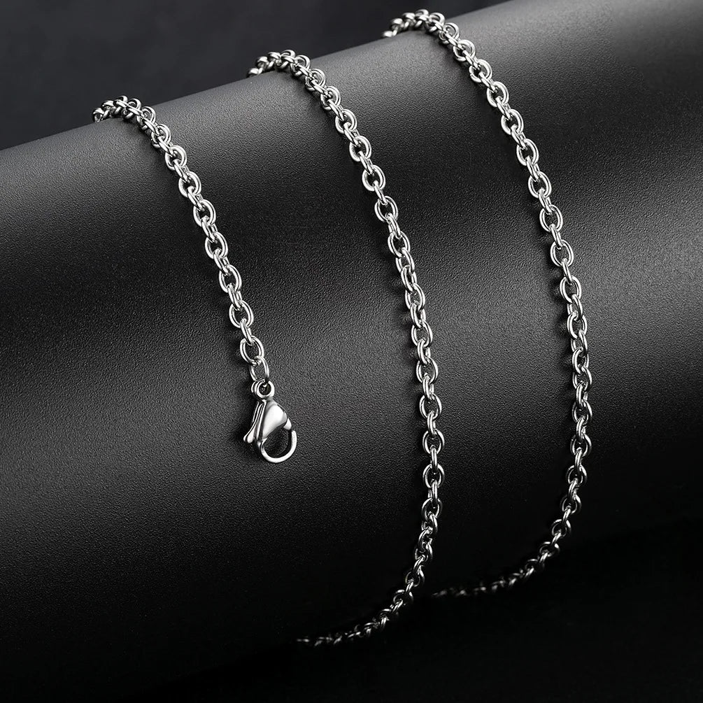 Couple Romantic Accessories Non Tarnish Stainless Steel Necklace Versatile O-word Chain Necklace Gifts for Women Men