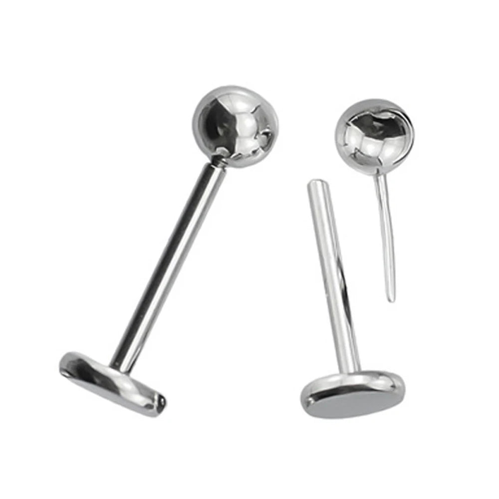 G23/ASTM F136 Titanium Threadless Ball Top Labret Body Piercing Jewelry Navel Ring Eyebrow Jewelry for Women