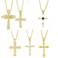 NZ1210 New Model CZ Diamond Mirco Pave Charms Cross Pendant Necklaces Christian Religion Jewelry Gift for Men Lady
