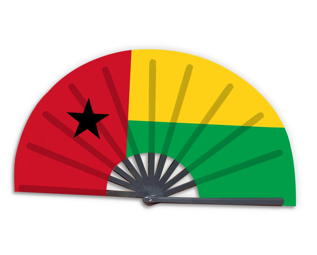 Hot Design Guinea Bissau Flag Bamboo Kong Fu Fan for Events Souvenirs Gift