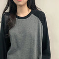New 2023 Female T-shirt Round Collar Contrast Color Long Sleeve T Shirt Women Spring T-shirts for Women Patchwork T Shirt