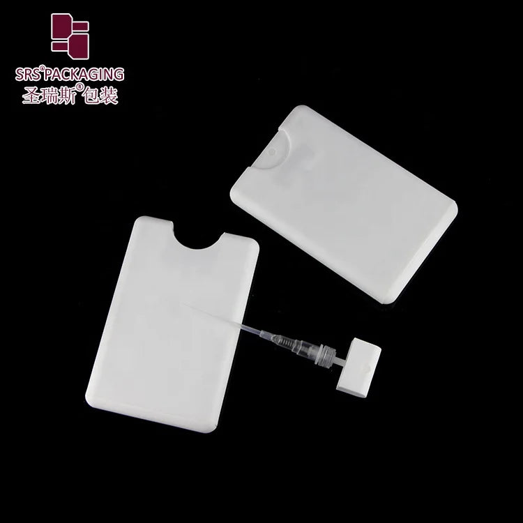Ready to Ship White 20ml Plastic Credit Card Pocket Sized Flat Spray Bottle