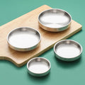 Wholesale 304 Stainless Steel Commercial Tableware Double Dip Dishes including Pickle Dish Korean Eco-friendly Weddings