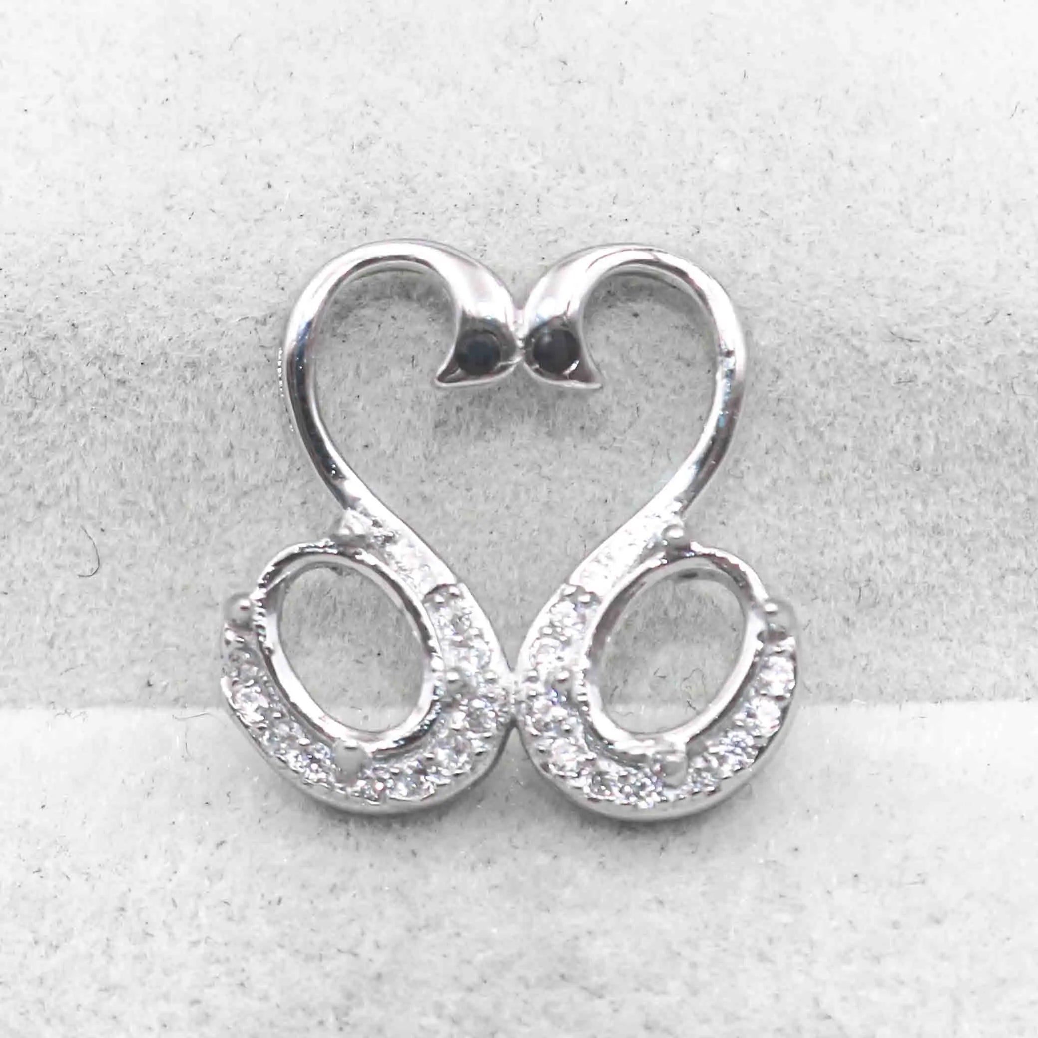 Sterling Silver 5*7mm Semi Mount Pendant Empty Frame Blank Support Setting S925 Base Holder Without Center Stone for DIY Inlay