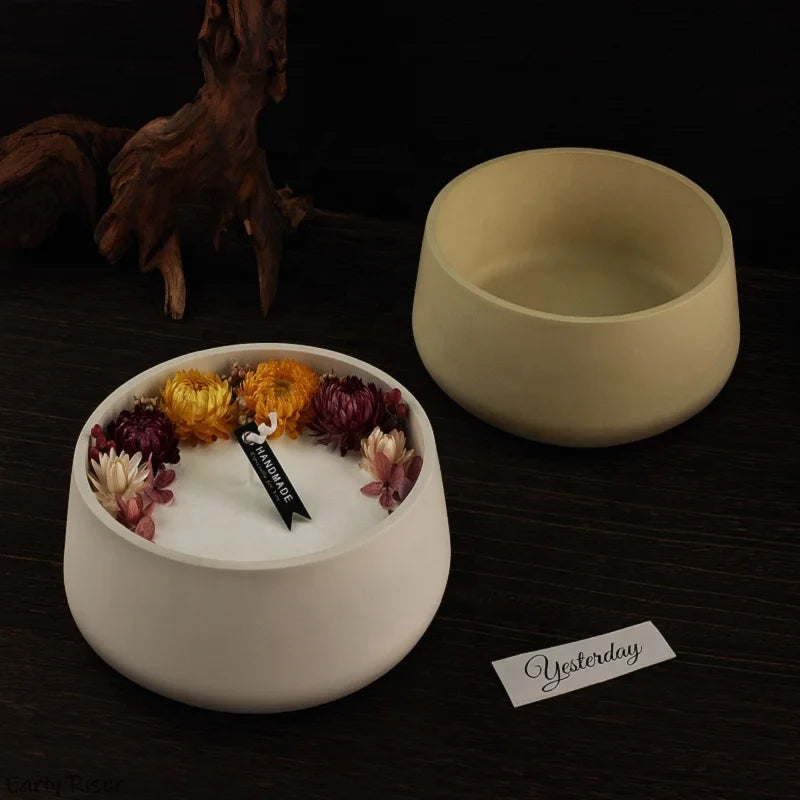 Early Riser DIY Crystal Resin and Cement Candle Cup Storage Bowl Storage Tray Candle Container With Silicone Mold