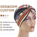 Custom Print African Print Twist Cotton Cross Indian Cap Daily Muslim Turban for Ladies
