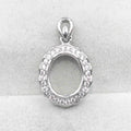 Sterling Silver 9*11mm Semi Mount Pendant Empty Frame Blank Support Setting S925 Base Holder Without Center Stone for DIY Inlay