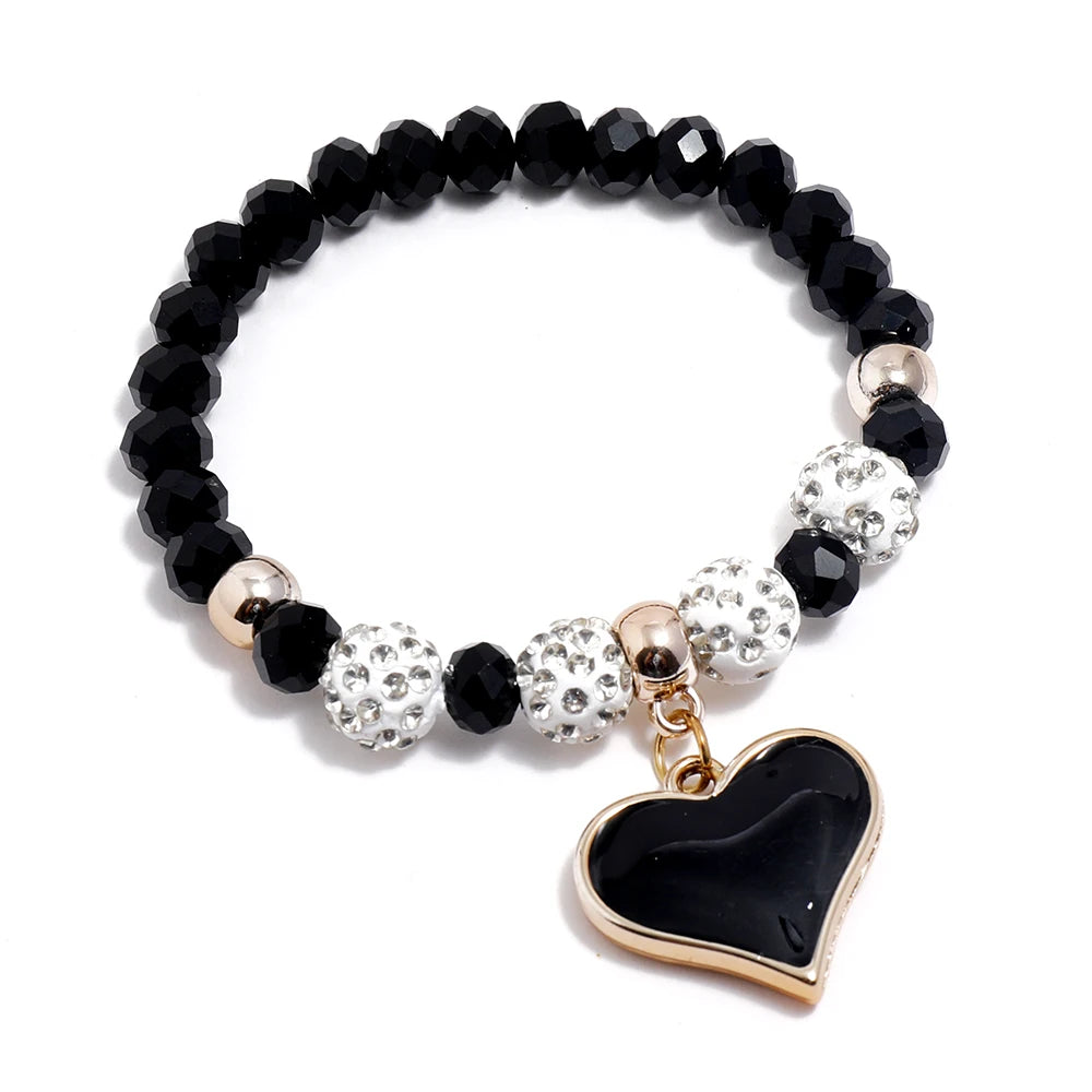 Adjustable Women's Fashion Bracelets with Heart Charms Moissanite Cuban Link Jewelry Accessories for Gift