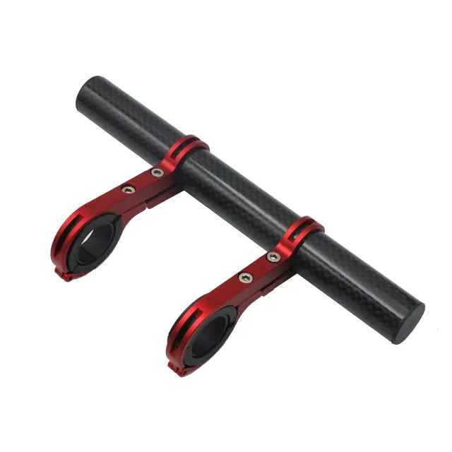 RIDERACE Bike Handlebar Extended Double Frame Bracket MTB Headlight Mount Computer Holder Lantern Lamp Support Rack Carbon Stand