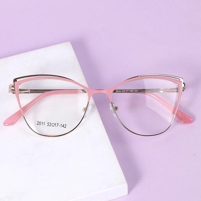 Wholesale Eyewear 2025 Newest Cat Eye Metal Best Price Spectacle Frames Eyeglasses Women Men