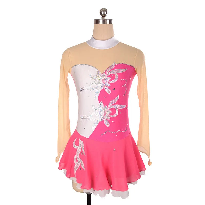 Customizable Training Dancewear with 23 Colors Sparkling Accents for Girls and Women Figure Skating Performances