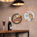 Customized Any Size Funny Beer Design Round Wooden Plaque Hanging Sign Bar Pub Decor Wooden Sign