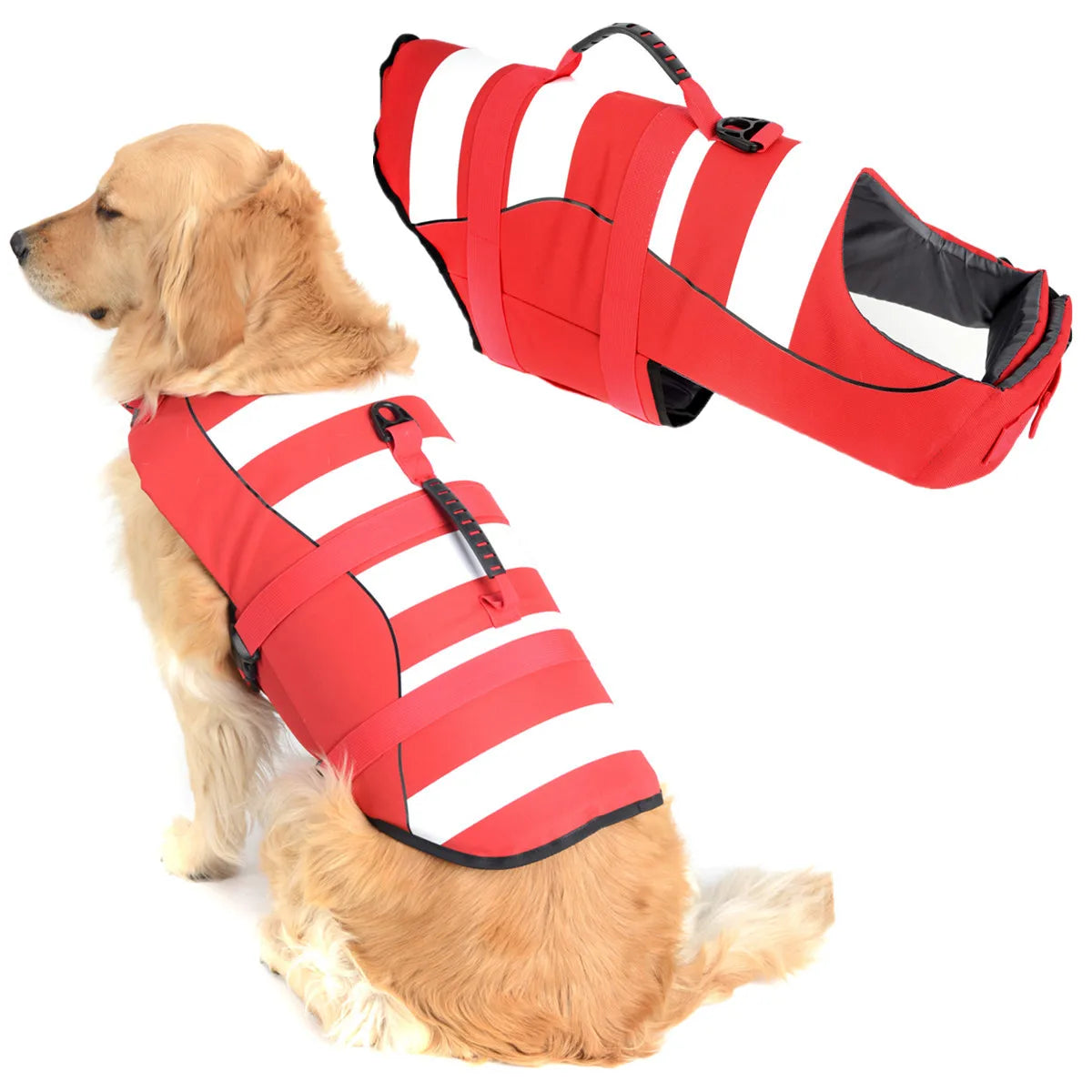 Pet Products Summer Dog Lifejacket Lightweight Adjustable Large Lightweight Sturdy Pet Swimsuit