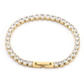 MICCI 18k Gold Plated Crystal Stone Iced Out Jewelry 4mm Single Cubic Mosinite CZ Full Diamond Tennis Chain Bracelet for Women