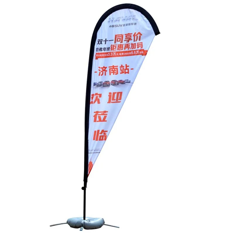 Outdoor Flying Polyester Beach Teardrop Flags Banner Double Sided Printed Promotion Advertising Flag