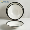 Custom Modern High Quality Ceramic Round Plate and Bowl Set Dinnerware Dining Hotel Hand-Painted Porcelain Restaurant Tableware