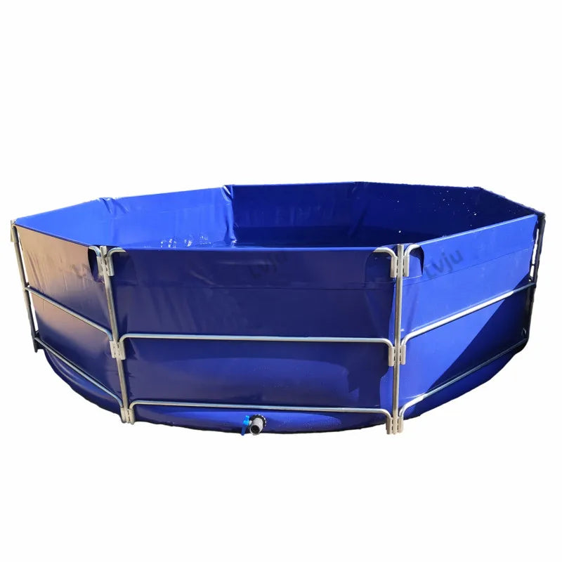 Lvju Custom Hot Dip Galvanized Foldable Fish Farming Tank Ras System Recirculating Aquaculture Fish Pools