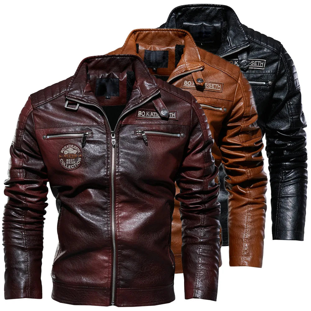 New Men's Leather Jackets Coat Vintage Male Casual Biker Jackets Fashion Motorcycle Coat Winter New Jackets Men Outerwear
