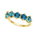 OL0964 Abiding Fine Gold Plated Silver Jewelry Wholesale Lab Paraiba Tourmaline Women Eternity Band Rings With 5mm Round Stone
