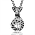 Hot Sale Unique Stainless Steel Dollar Purse Money Pendant Cool Rapper Necklace with Fine Pendants & Charms