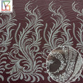 New White Luxury Bridal Tulle Sequins Lace Wedding Beaded and Pearls Fabrics for European Style Dress