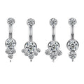 G23 Titanium Crystal Cluster Navel Belly Ring Zircon Infused Body Jewelry for Children for Wedding Engagement Orthodox Religious