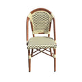 2022 Wholesale French Outdoor Restaurant Wicker Furniture Aluminium Rattan Swimming Pool Bamboo Bistro Dinning Tables and Chairs