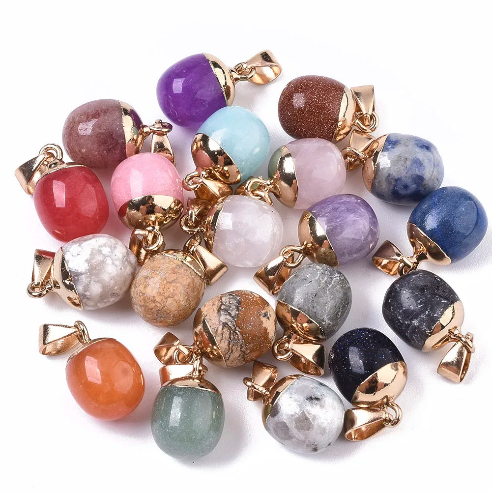 Pandahall 20pcs Electroplate Crystal Rhinestone Charms with Iron Findings Faceted Pendant Diy Children's Necklace Jewelry Making