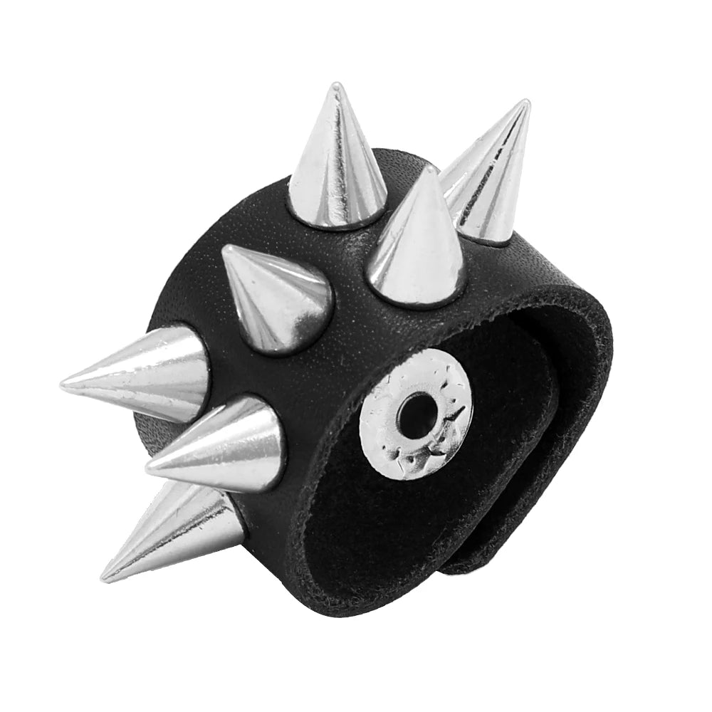 New Design Personalized Men Jewelry Genuine Leather Rings for Men Punk Spike Accessories Fashion Jewelry Ring