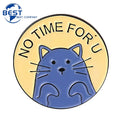 Custom Logo New Cartoon Cute Cats Round Animal Kawaii Pins Alloy Metal Hard Soft Brooch Enamel Badge Lapel Pin