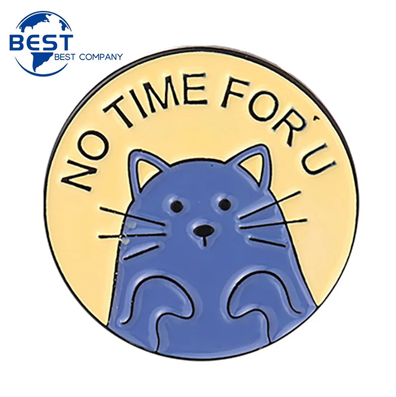Custom Logo New Cartoon Cute Cats Round Animal Kawaii Pins Alloy Metal Hard Soft Brooch Enamel Badge Lapel Pin