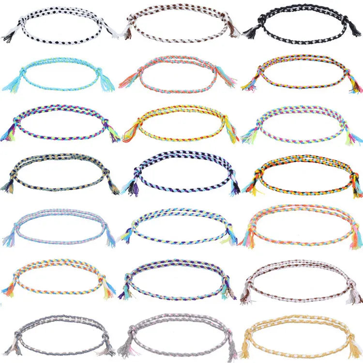 SC Summer Boho Ethno Stackable Surfer Beach Bracelet Festival Gift Handmade Multicolor Woven Rope Friendship Bracelet Women