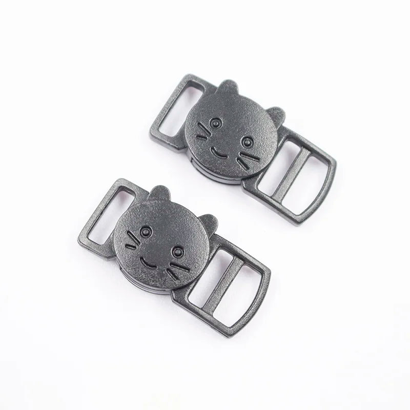 3/8" Black Breakaway Cat Collars Clasp Cat Safety Collar Paracord Buckles Accessories