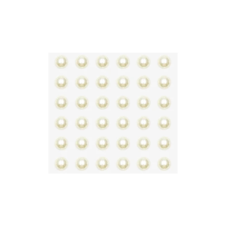 Hisenlee DIY Crafts Ivory White Flatback Nail Sticker 3-12mm Self Adhesive Acrylic Pearl Rhinestone for Nail Face Decorative
