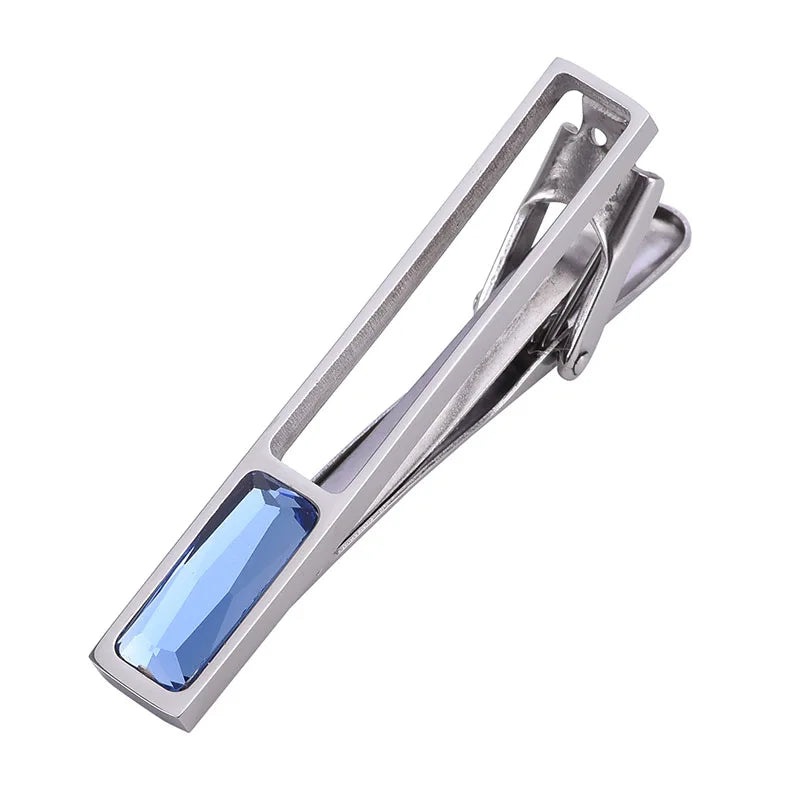 Wholesale Crystal Diamond Elegant Tie Clip Custom Men's Suit Shirt Fashion Accessory Tie Bar Wedding Tuxedo Trendy Jewelry Pin