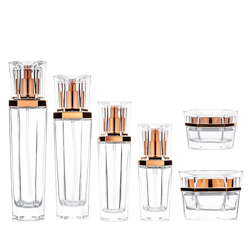 Luxury Face Cream Containers Body Lotion Containers Unique Cosmetic Bottle 50 Gram Clear Cosmetic Glass Jar with Unique Shape