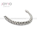 22cm Twist Rice Spike Men Bracelet Stainless Steel Punk Cool Non Tarnish 316L Vintage Bracelet